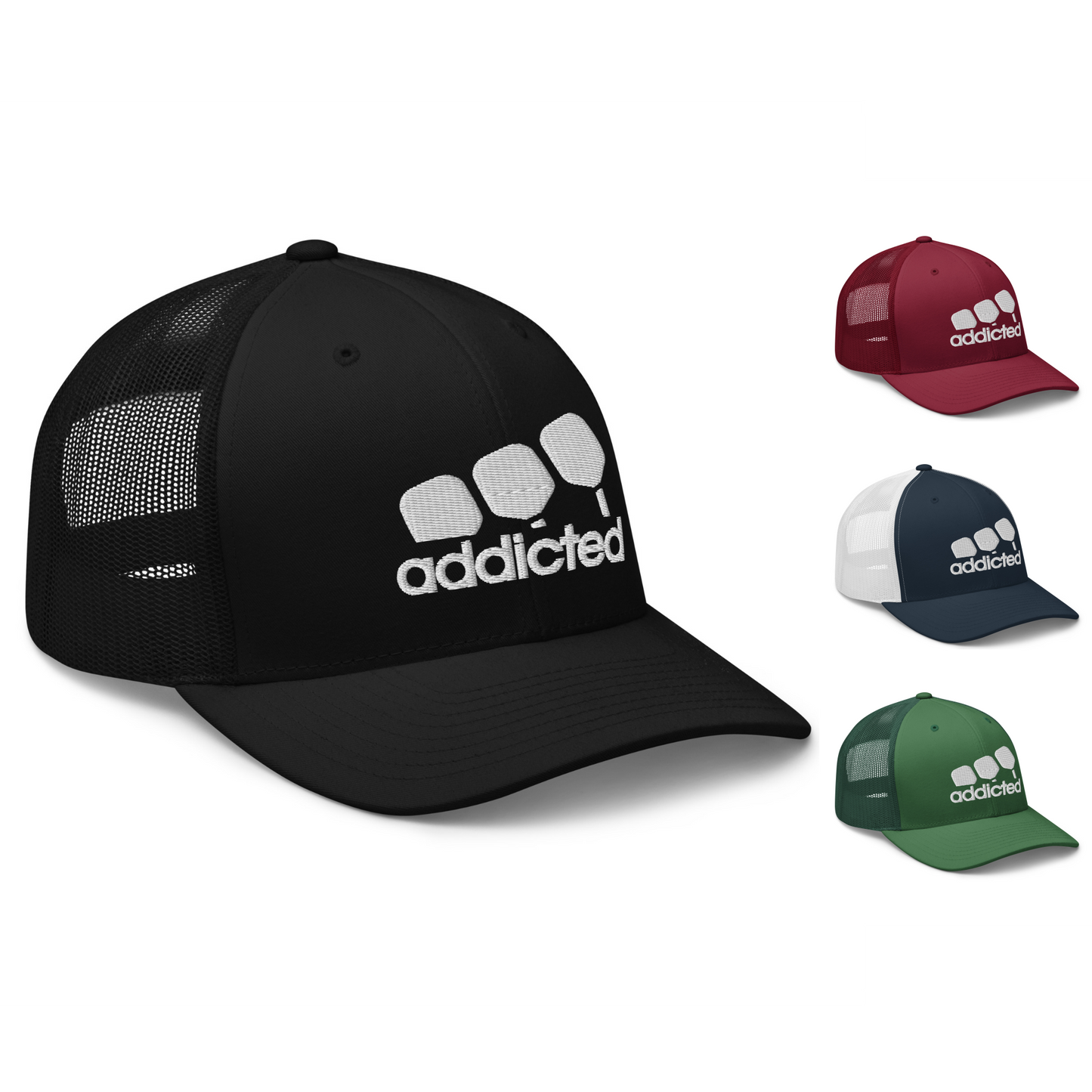 Addicted Pickleball Hat Pickle Ball Lover Addict Trucker Hat Cap