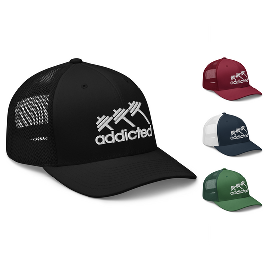 Addicted Weight Training Hat Workout Lifting Trucker Hat Cap