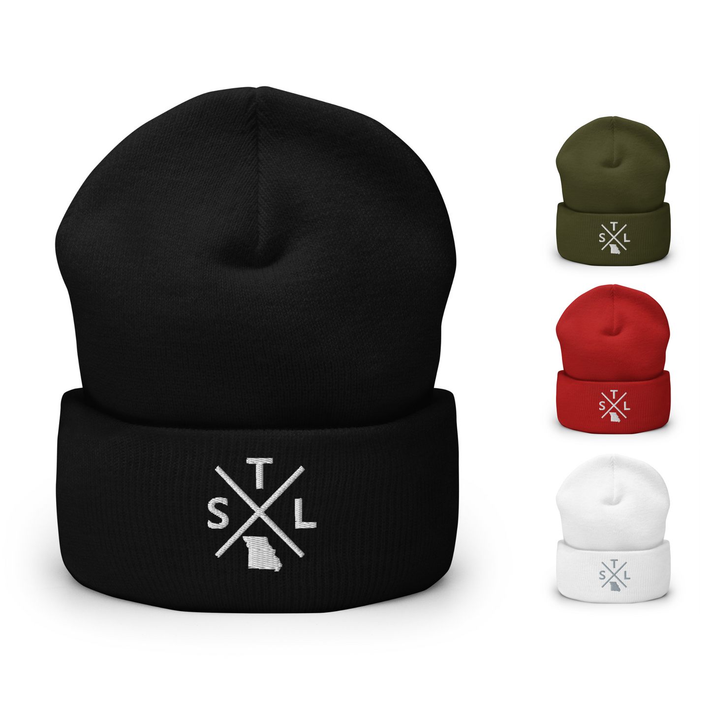 Retro St. Louis Beanie Hat Winter STL Cross Beanie Cap