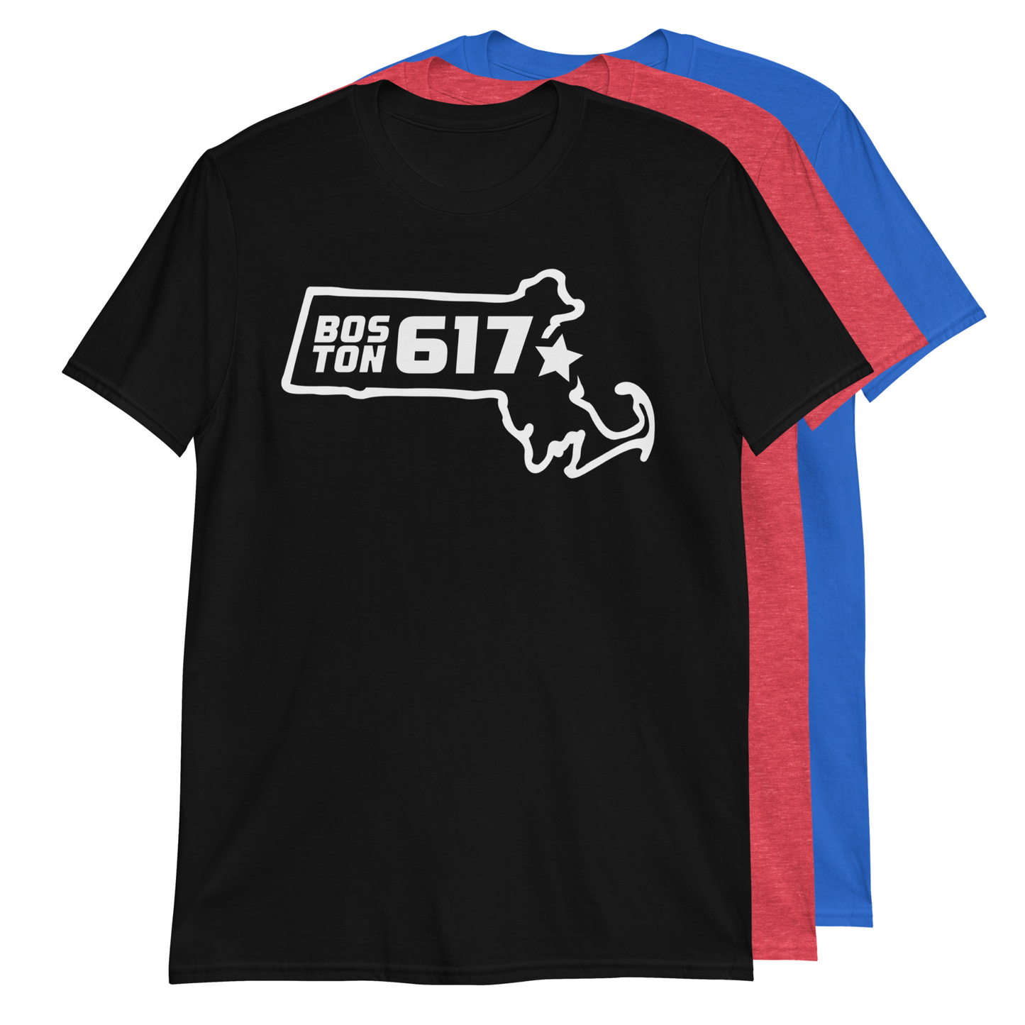 Boston 617 Area Code Boston MA Silhouette T-Shirt