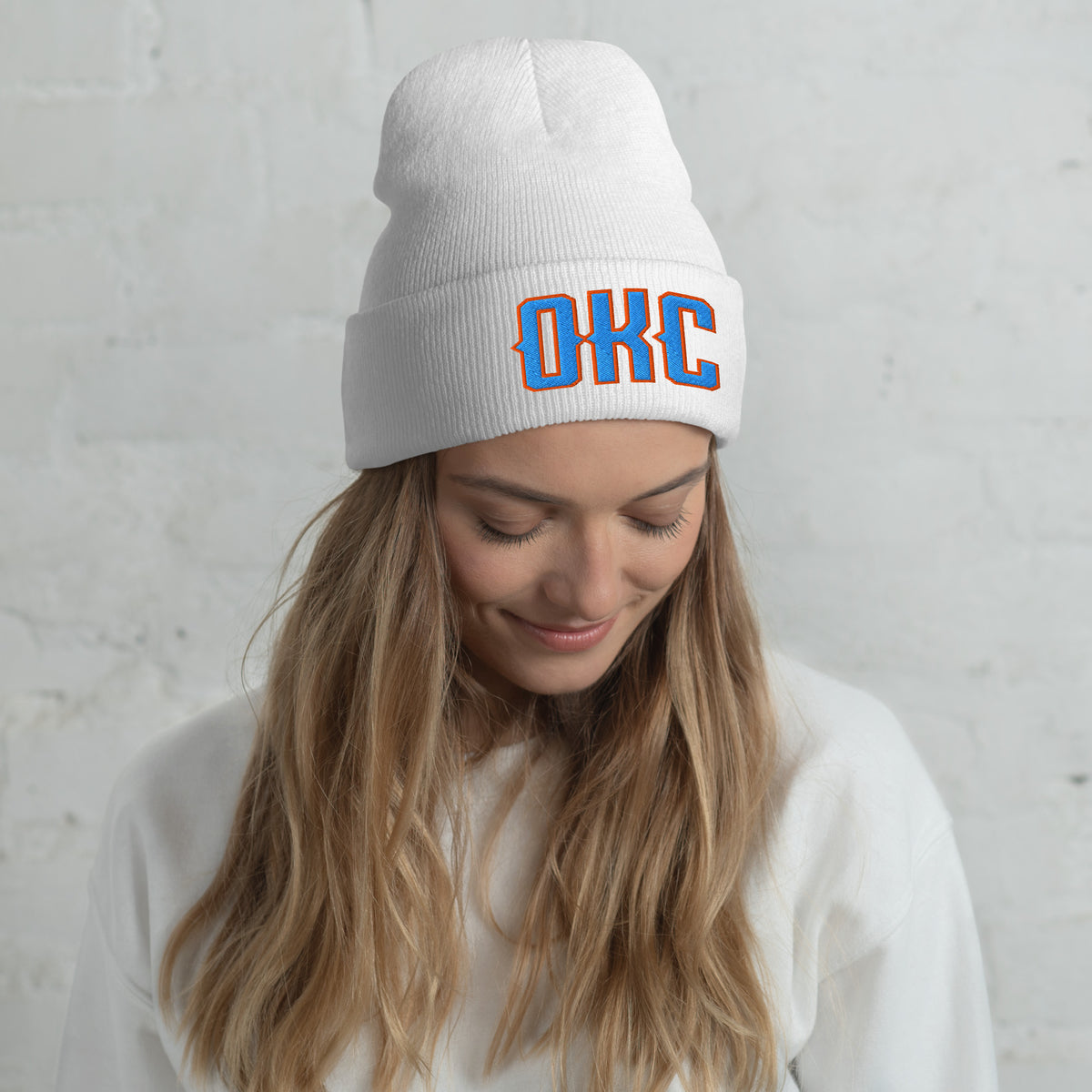 Vintage OKC Beanie Retro Oklahoma City Basketball Winter Hat