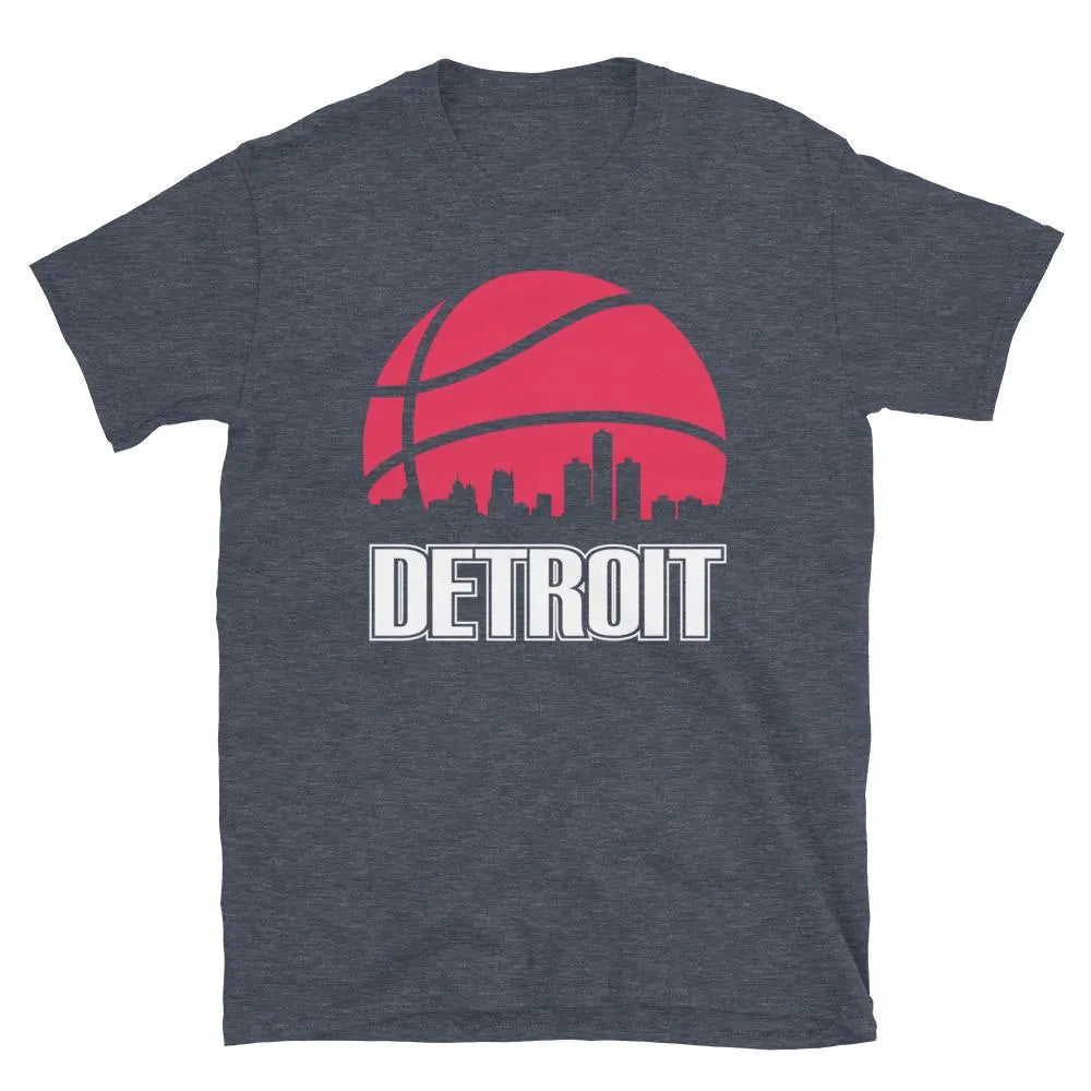 Retro Detroit Basketball Skyline T-Shirt