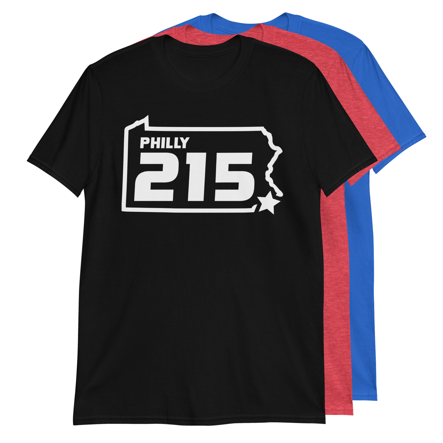 Philly 215 Area Code Philadelphia PA Silhouette T-Shirt