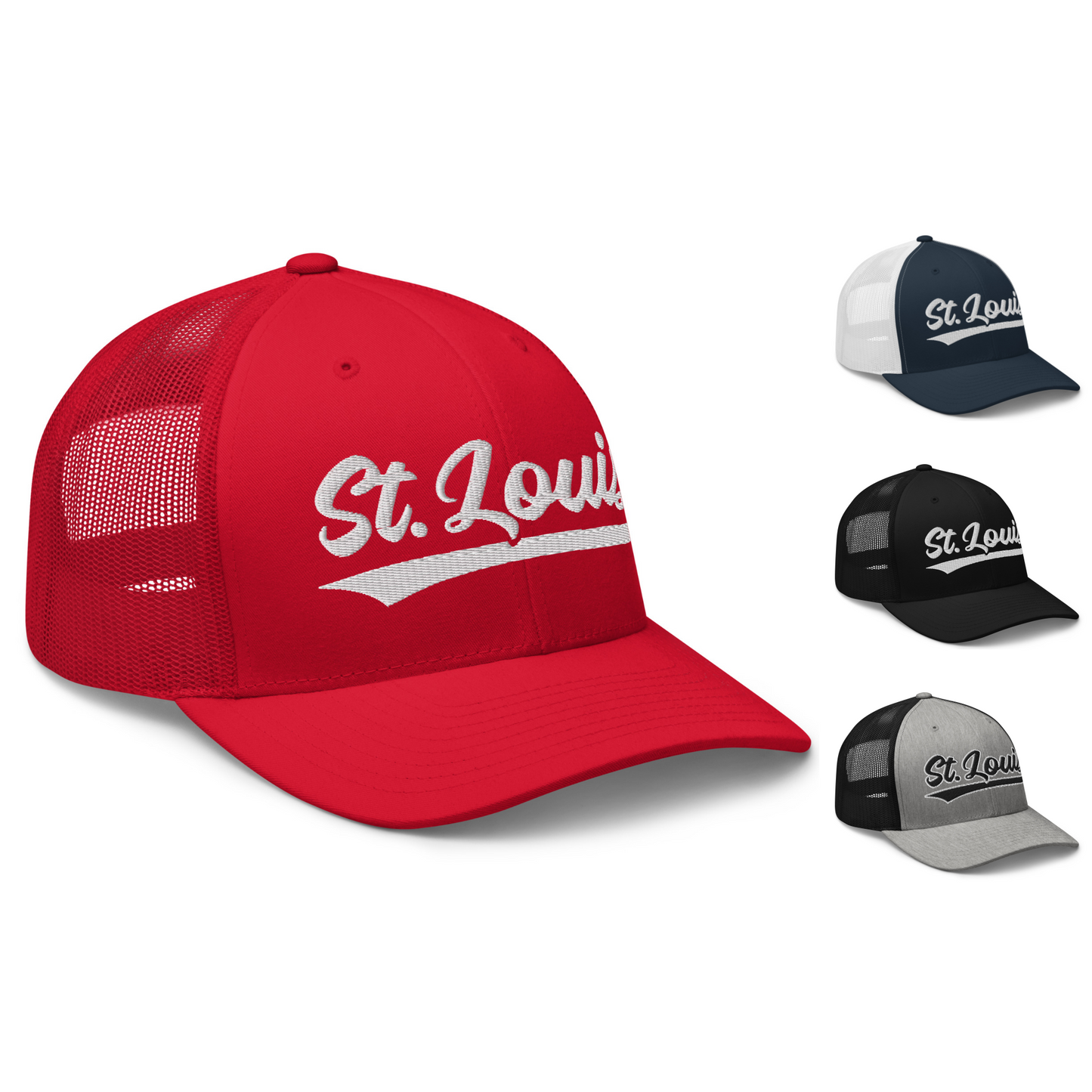Vintage St. Louis Baseball Script Retro St. Louis Trucker Cap Hat