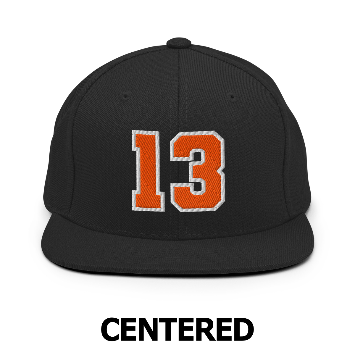 Custom Number Varsity Sports Player Snapback Hat Baseball Cap