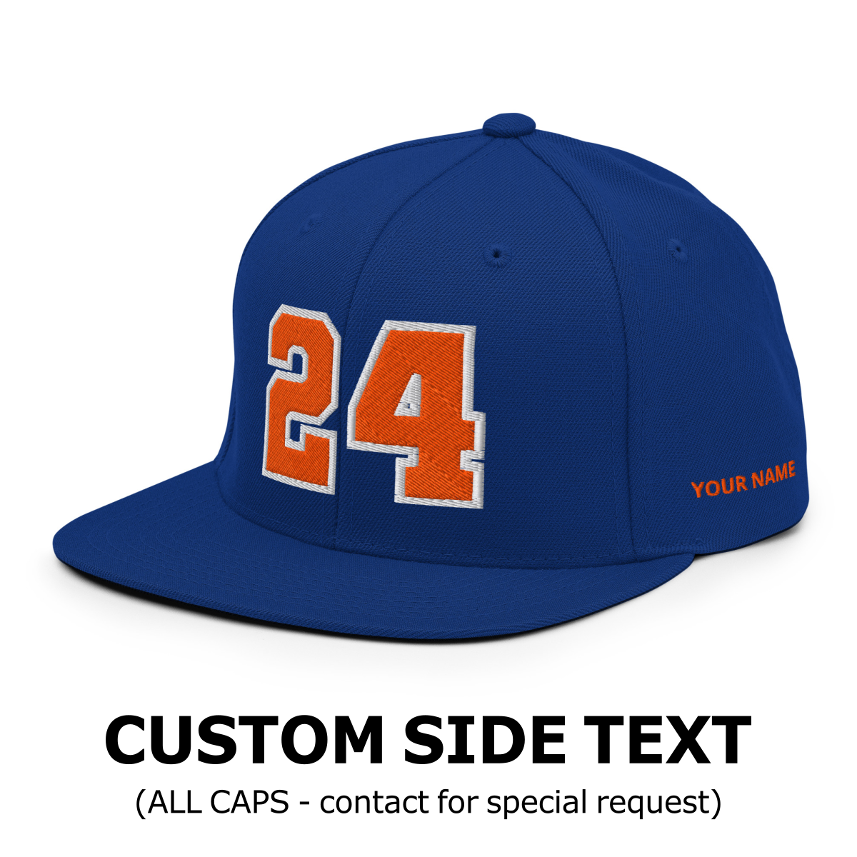 Custom Number Varsity Sports Player Snapback Hat Baseball Cap