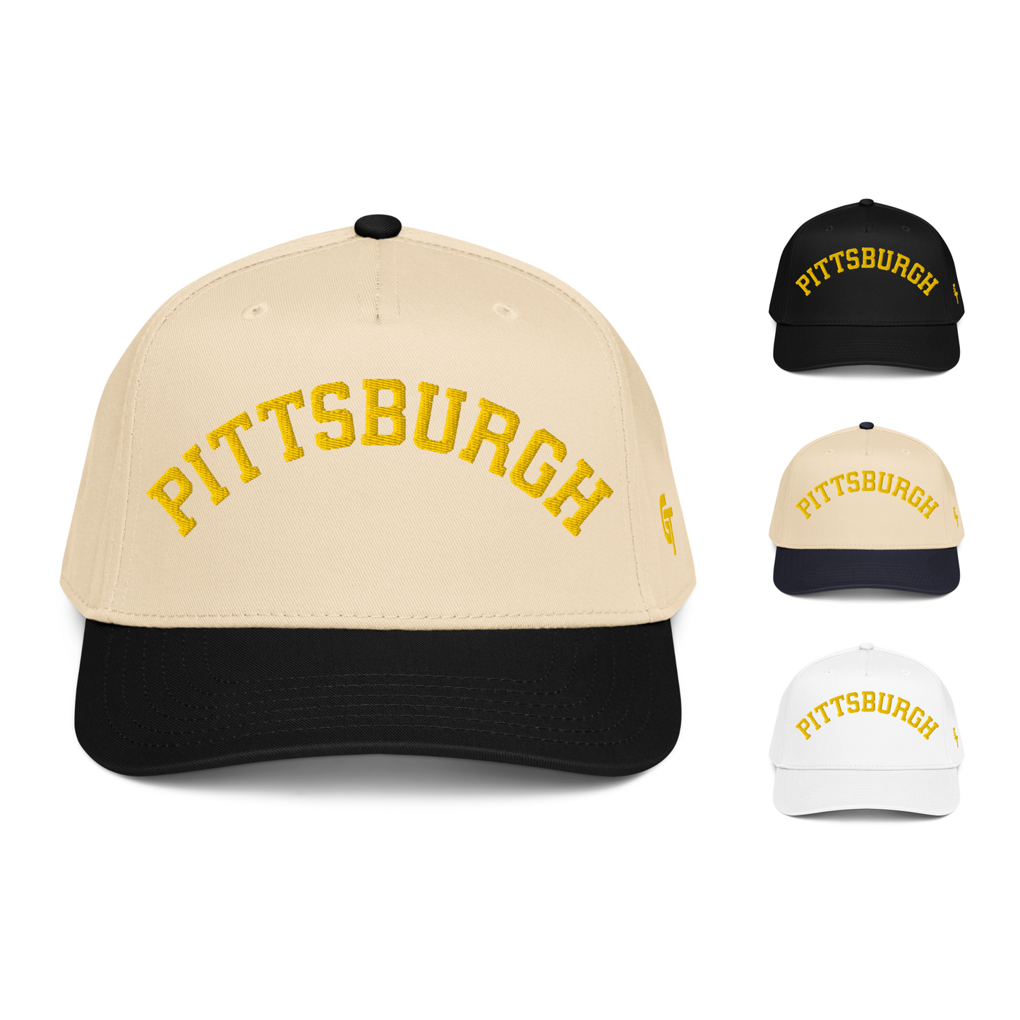Classic Pittsburgh Snapback Hat Vintage Retro Pittsburgh Arch Cap