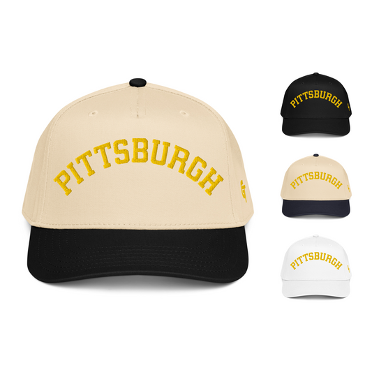 Classic Pittsburgh Snapback Hat Vintage Retro Pittsburgh Arch Cap
