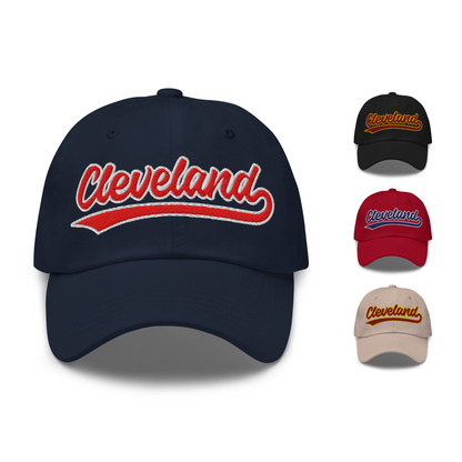 Retro Cleveland Sports Script Classic Cleveland Baseball Hat Dad Cap