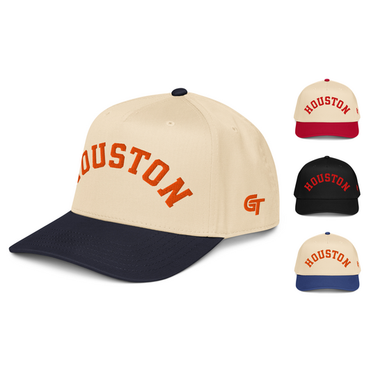 Classic Houston Snapback Hat Vintage Retro Houston Arch Cap