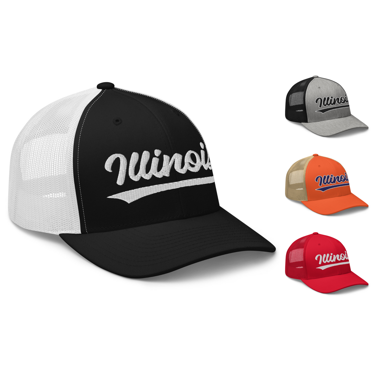 Vintage Illinois University Script Retro Illinois Trucker Hat