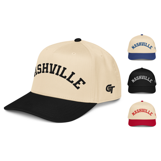 Classic Nashville Snapback Hat Vintage Retro Nashville Arch Cap
