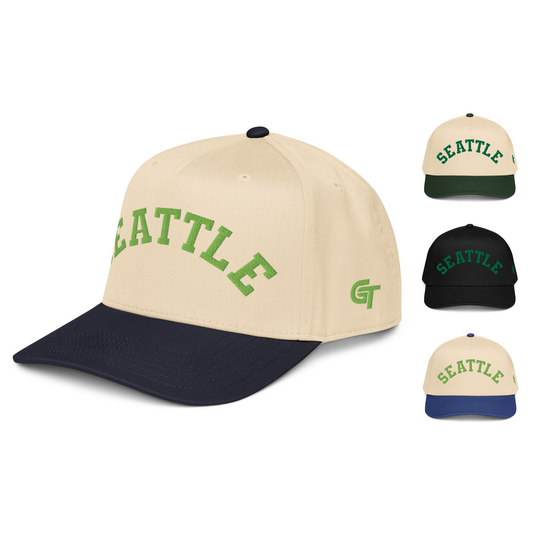 Classic Seattle Snapback Hat Vintage Retro Seattle Arch Cap