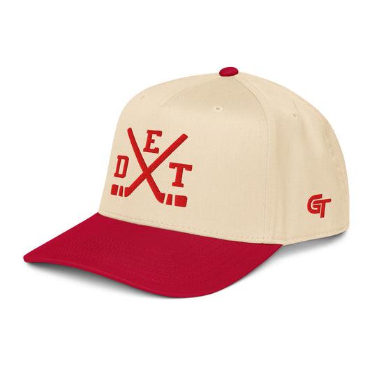 Detroit Hockey Snapback Cap Classic Red DET Hockey Sticks Hat