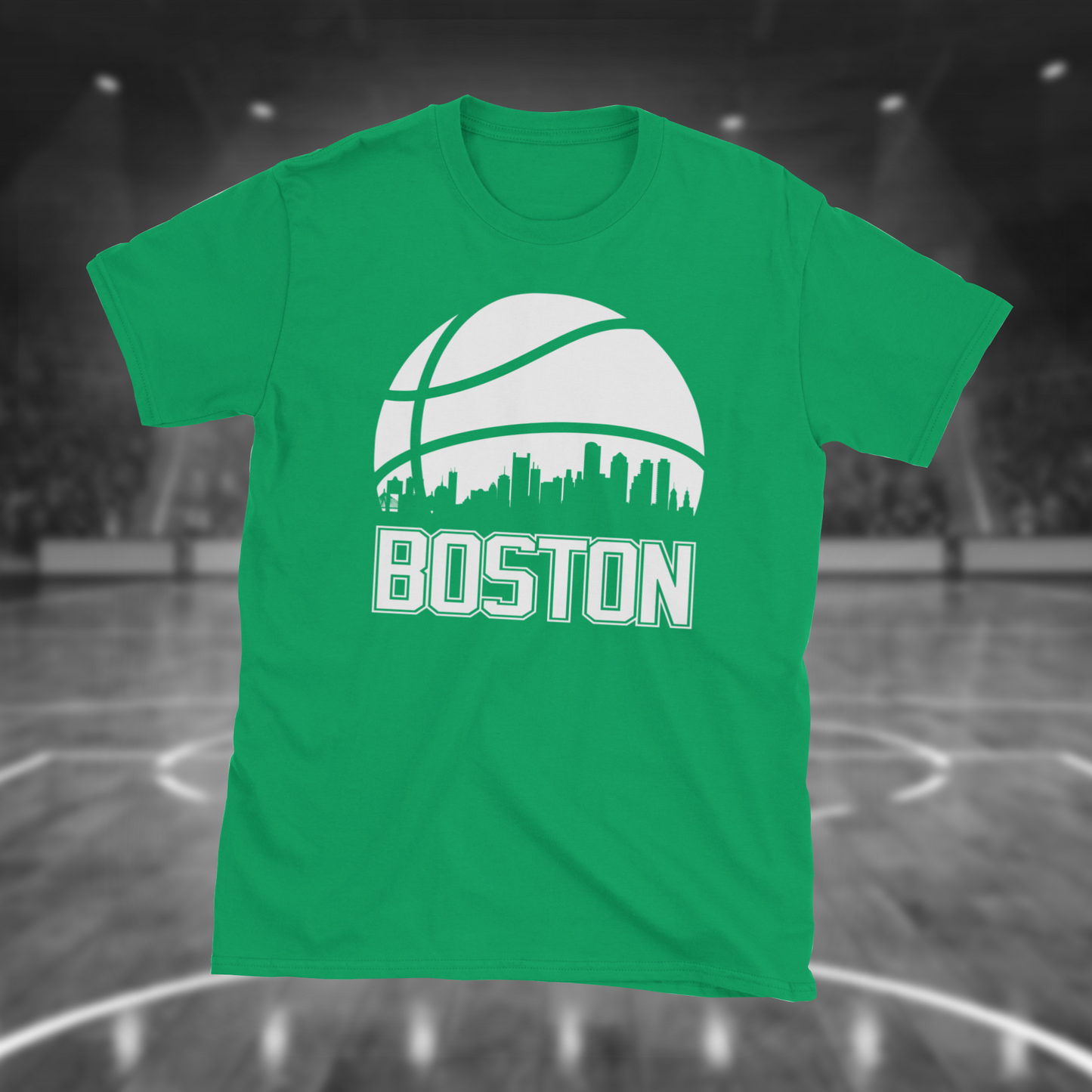 Retro Boston Basketball Skyline T-Shirt