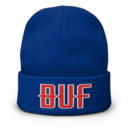 Vintage BUF Beanie Retro Buffalo Football Winter Hat