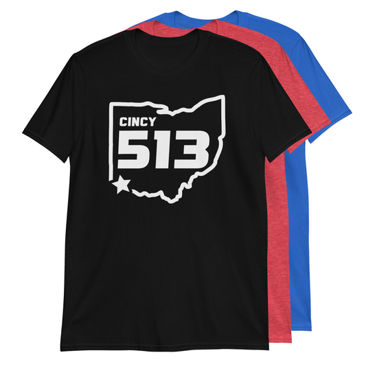 Cincy 513 Area Code Cincinnati OH Silhouette T-Shirt