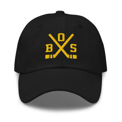 Boston Hockey Hat Retro BOS Hockey Sticks Dad Cap