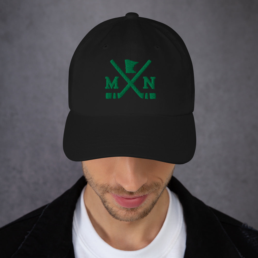 Minnesota Hockey Hat Retro MN Hockey Sticks Dad Cap