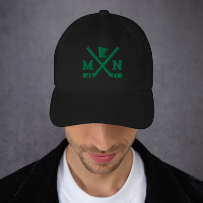 Minnesota Hockey Hat Retro MN Hockey Sticks Dad Cap