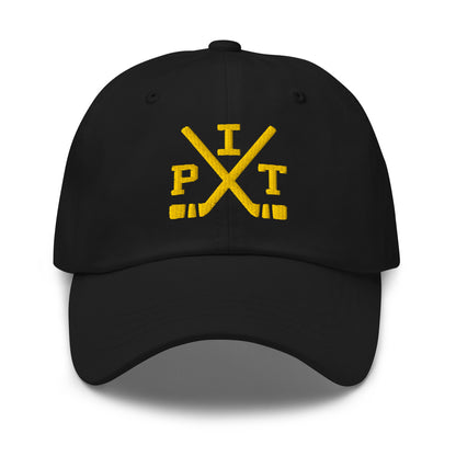 Pittsburgh Hockey Hat Retro PIT Hockey Sticks Dad Cap