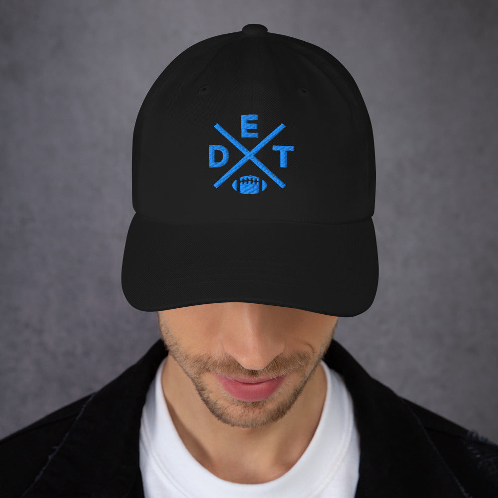 Detroit Football Hat Retro DET Football Cross Dad Cap