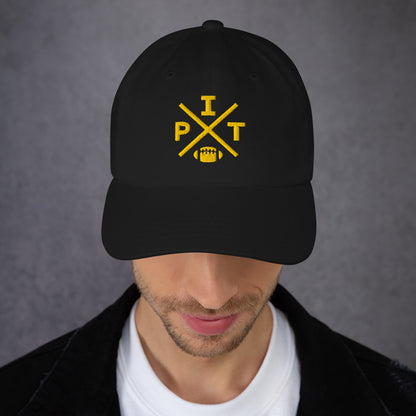 Pittsburgh Football Hat Retro PIT Football Cross Dad Cap