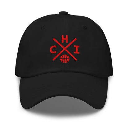 Chicago Basketball Hat Retro CHI Basketball Cross Dad Cap