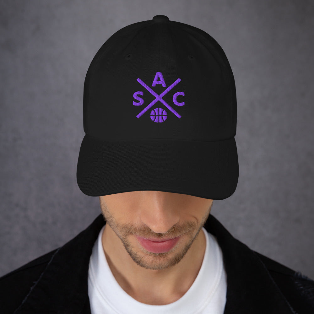 Sacramento Basketball Hat Retro SAC Basketball Cross Dad Cap