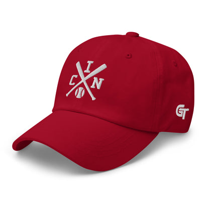 Cincinnati Baseball Hat Retro CIN Red Baseball Bats Dad Cap