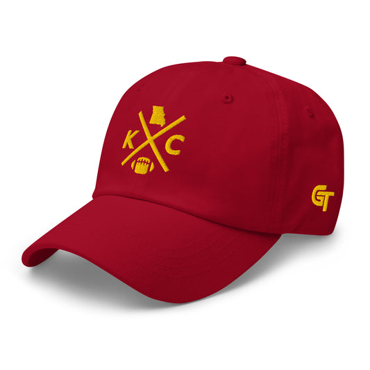 Kansas City Football Hat Retro KC Football Cross Dad Cap