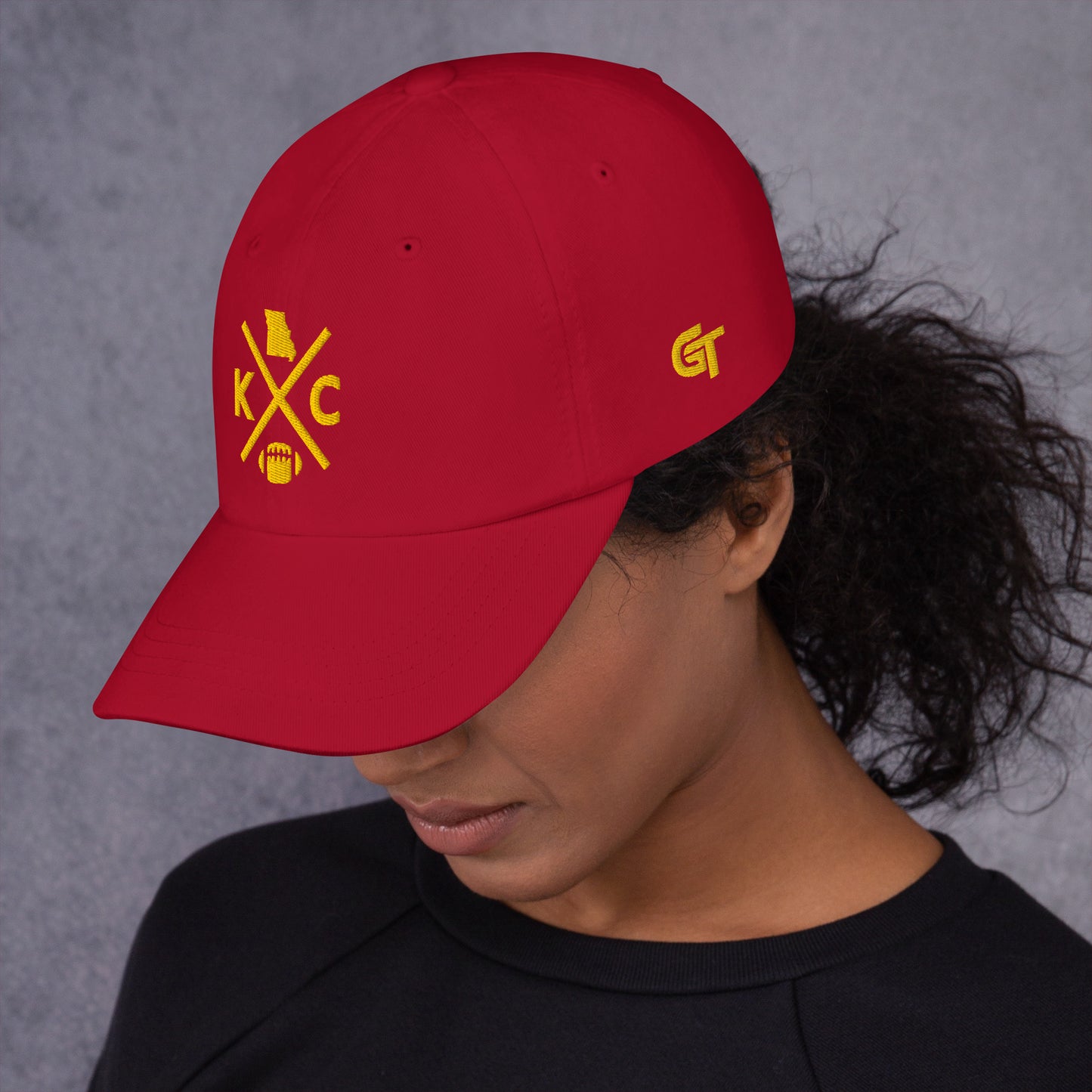 Kansas City Football Hat Retro KC Football Cross Dad Cap