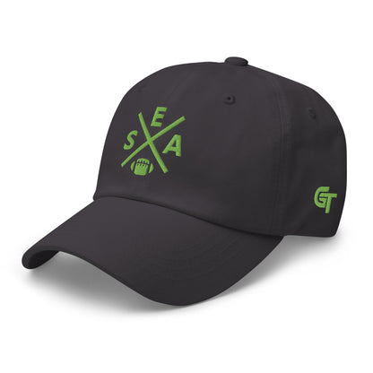 Seattle Football Hat Retro SEA Football Cross Dad Cap