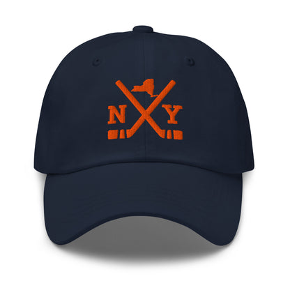 New York Hockey Hat Retro NY Hockey Sticks Dad Cap