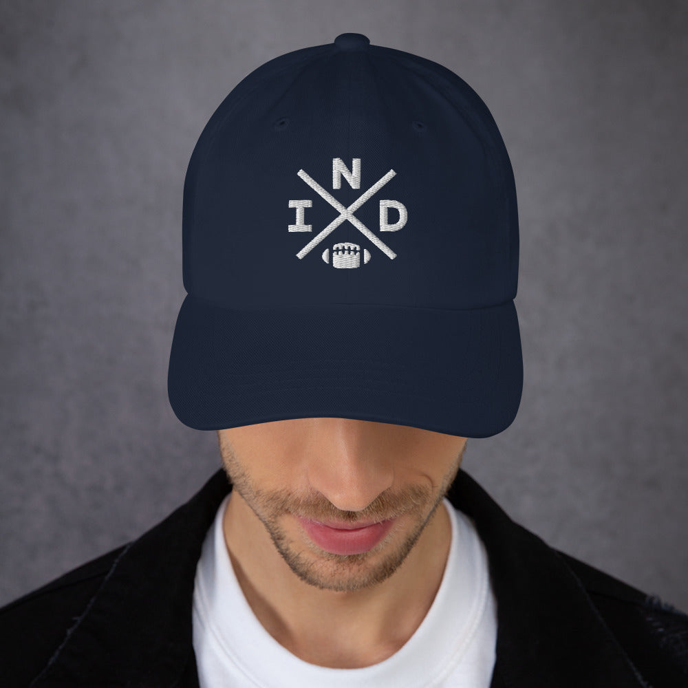 Indianapolis Football Hat Retro IND Football Cross Dad Cap