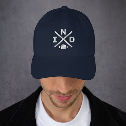 Indianapolis Football Hat Retro IND Football Cross Dad Cap