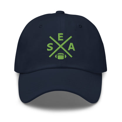 Seattle Football Hat Retro SEA Football Cross Dad Cap