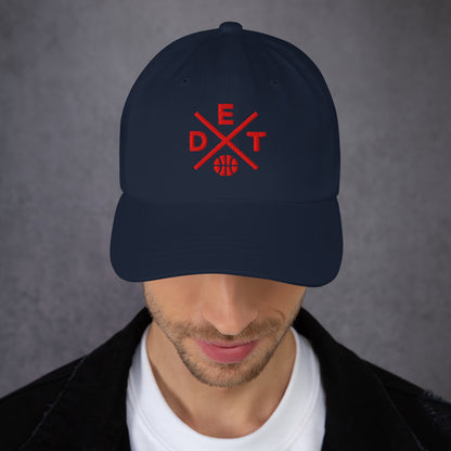 Detroit Basketball Hat Retro DET Basketball Cross Dad Cap