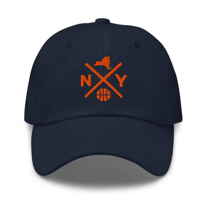 New York Basketball Hat Retro NY Basketball Cross Dad Cap