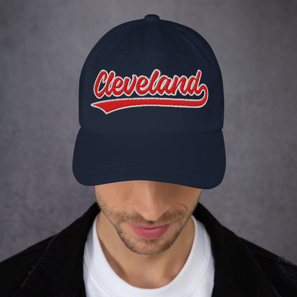 Retro Cleveland Sports Script Classic Cleveland Baseball Hat Dad Cap