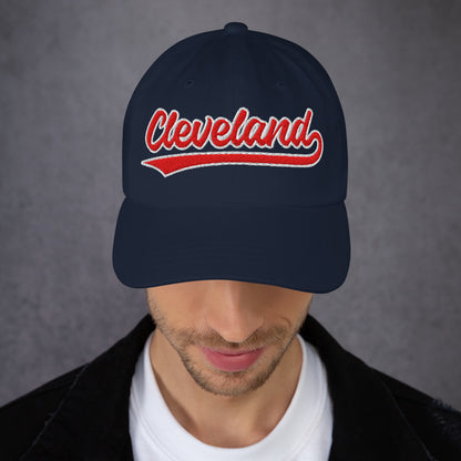 Retro Cleveland Sports Script Classic Cleveland Baseball Hat Dad Cap