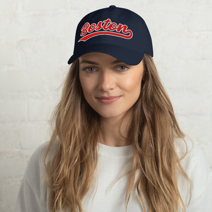 Retro Boston Sports Script Classic Boston Baseball Hat Dad Cap
