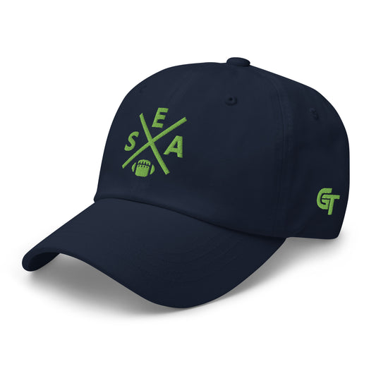 Seattle Football Hat Retro SEA Football Cross Dad Cap