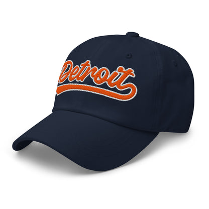Retro Detroit Sports Script Classic Detroit Baseball Hat Dad Cap