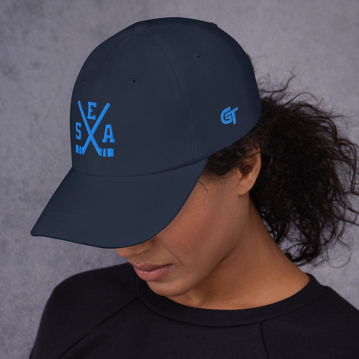 Seattle Hockey Hat Retro SEA Hockey Sticks Dad Cap