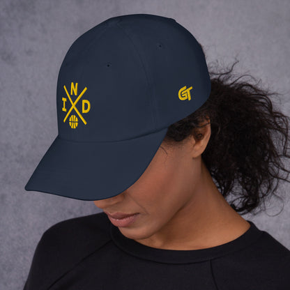 Indiana Basketball Hat Retro IND Basketball Cross Dad Cap
