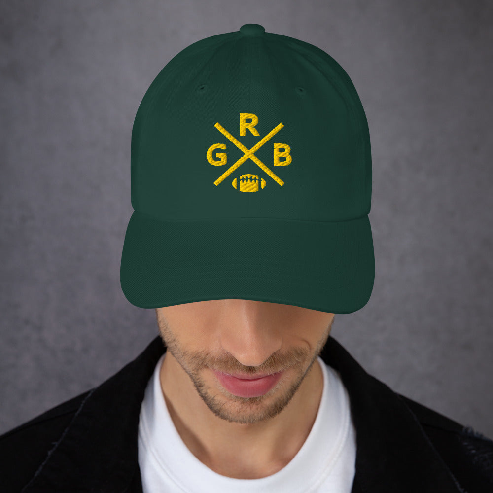 Green Bay Football Hat Retro GRB Football Cross Dad Cap
