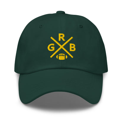 Green Bay Football Hat Retro GRB Football Cross Dad Cap