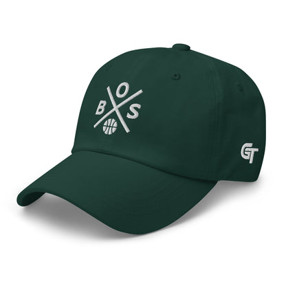 Boston Basketball Hat Retro BOS Basketball Cross Dad Cap