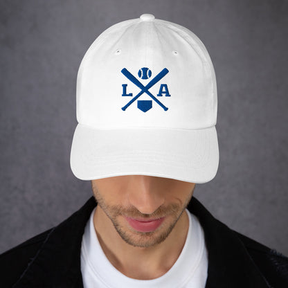 LA Baseball Hat Retro Los Angeles Baseball Bats Dad Cap